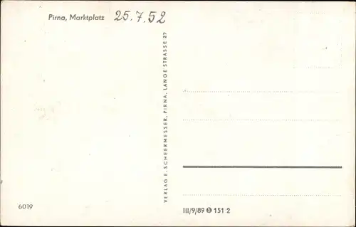 Ak Pirna an der Elbe, Marktplatz