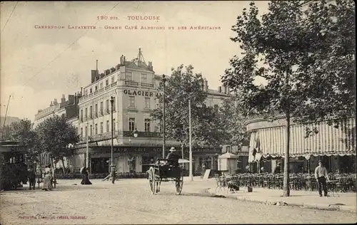 Ak Toulouse Haute Garonne, Carrefour Lafayette, Grand Café