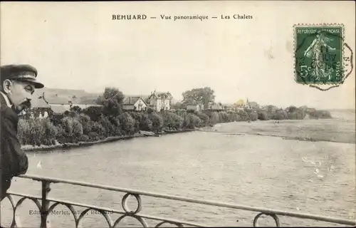 Ak Béhuard Maine-et-Loire, Vue panoramique, les Chalets