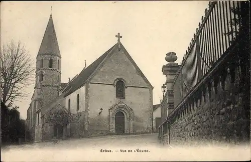 Ak Epone Yvelines, Vue de l'Eglise