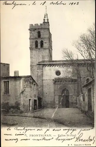 Ak Frontignan Herault, Eglise St Paul