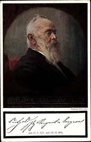 Künstler Ak Firle, Walther, Prinzregent Luitpold von Bayern, Trauerkarte