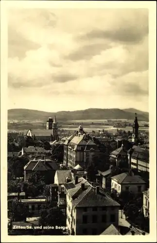 Ak Zittau in Sachsen, Panorama, Berge