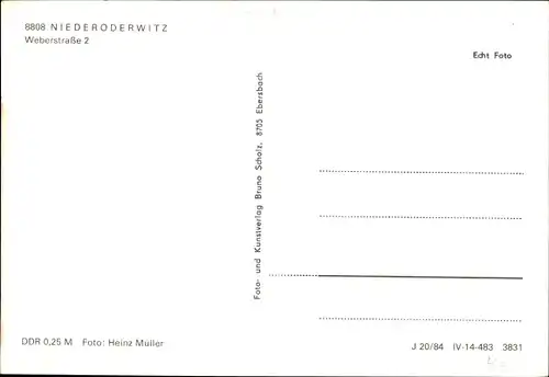 Ak Nieder Oderwitz in der Oberlausitz, Café Heinrich, Weberstraße 2