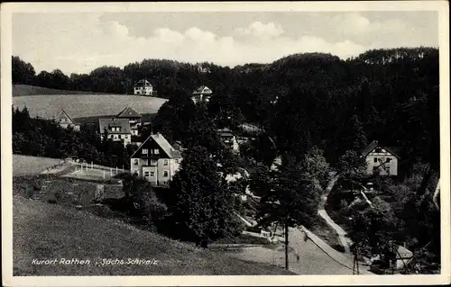 Ak Rathen an der Elbe Sächsische Schweiz, Totale