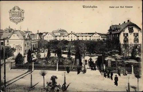 Wappen Ak Bad Wörishofen im Unterallgäu, Hotel und Bad Kreuzer