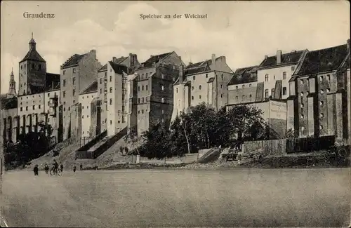 Ak Grudziądz Graudenz Westpreußen, Speicher an der Weichsel