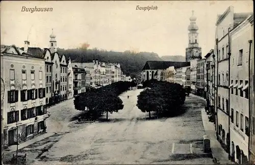 Ak Burghausen an der Salzach Bayern, Hauptplatz