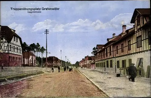 Ak Grafenwöhr in Bayern, Lagerstraße