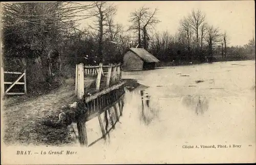 Ak Bray sur Seine Seine et Marne, La Grand' Mare