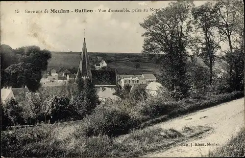 Ak Gaillon sur Montcient Yvelines, Vue d'ensemble prise au Nord Est