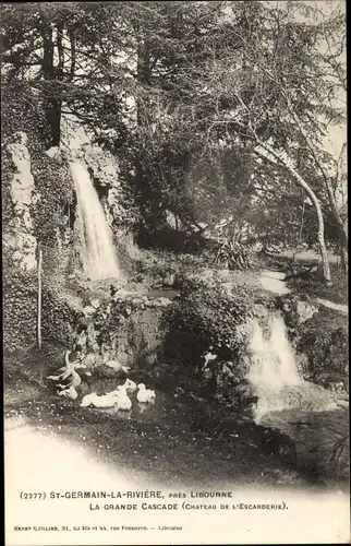 Ak Saint Germain de la Rivière Gironde, La grande Cascade