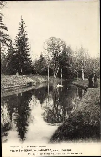 Ak Saint Germain de la Rivière Gironde, Un coin du Parc