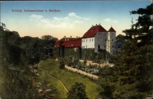 Ak Meißen in Sachsen, Blick auf das Schloss Siebeneichen mit Umgebung