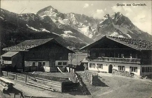 Ak Garmisch Partenkirchen in Oberbayern, Hof, Alpen