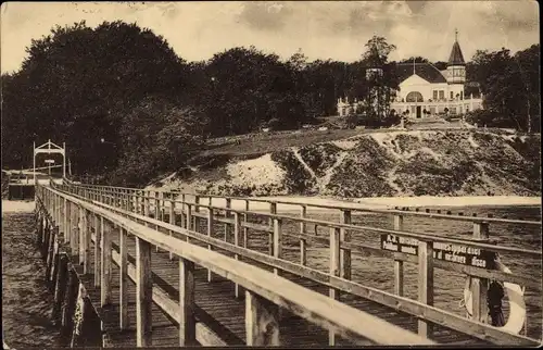 Ak Dänemark, Ortspartie, Holzbrücke