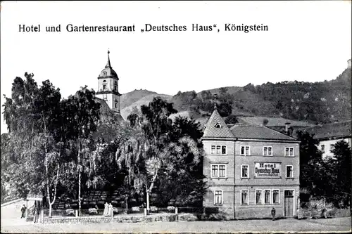 Ak Königstein an der Elbe Sächsische Schweiz,Hotel, Restaurant Deutsches Haus