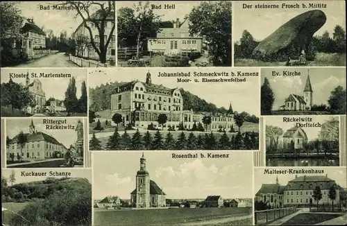 Ak Johannisbad Schmeckwitz Oberlausitz, Malteser Krankenhaus, Kloster St Marienstern, Rittergut
