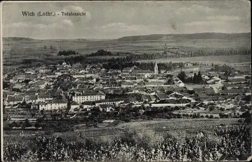 Ak Wich Vic sur Seille Lothringen Moselle, Blick auf den Ort