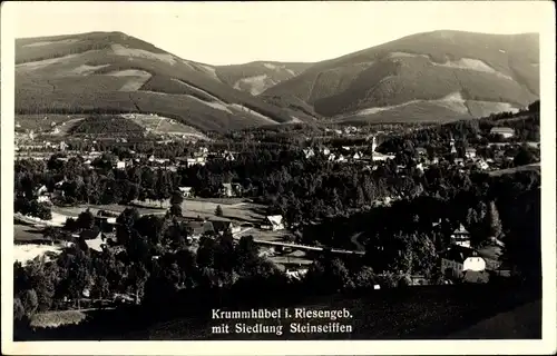Ak Karpacz Krummhübel Riesengebirge Schlesien, Siedlung Steinseiffen, Blick auf den Ort