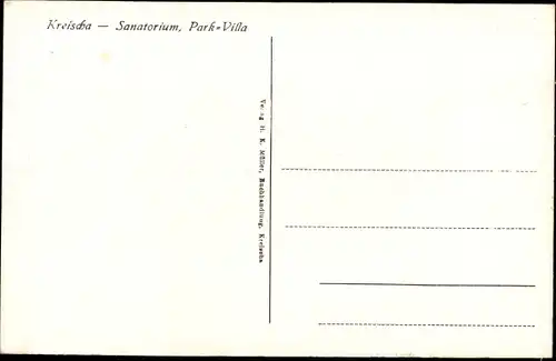 Ak Kreischa im Erzgebirge, Sanatorium, Park Villa