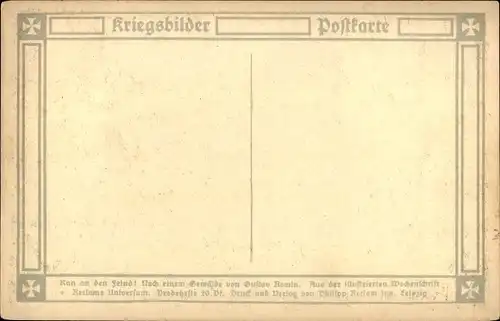 Künstler Ak Romin, G., Ran an den Feind, Kriegsschiffe, Kaiserliche Marine, I. WK