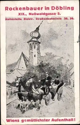 Künstler Ak Wien 19 Döbling Österreich, Gasthaus Rockenbauer, Nußwaldgasse 5