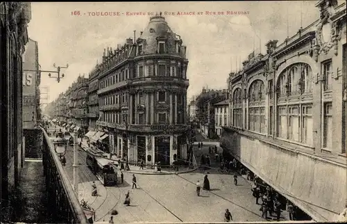 Ak Toulouse Haute Garonne, Entree de Rue Alsace et Rue de Remusat