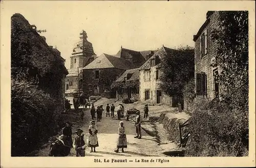Ak Le Faouët Morbihan, La Rue de l'Eglise