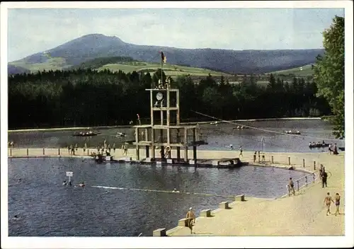 Ak Großschönau in Sachsen, Waldstrandbad