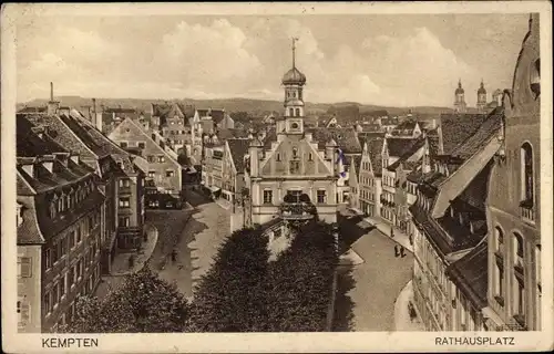 Ak Kempten im Allgäu Schwaben, Rathausplatz