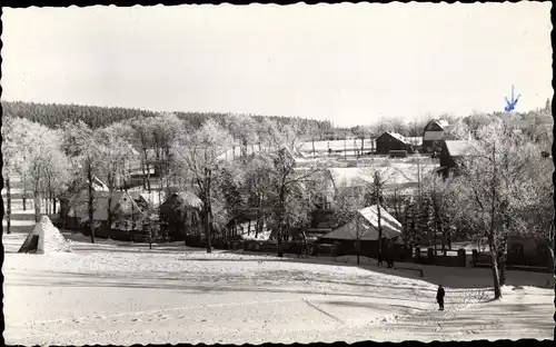 Ak Kretscham Rothensehma Neudorf Sehmatal im Erzgebirge, Teilansicht, Winter