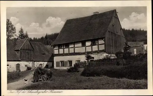 Ak Schmalzgrube Jöhstadt im Erzgebirge Sachsen, Schmalzgruber Hammer, Hof