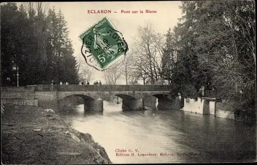 Ak Eclaron Haute-Marne, Pont sur la Blaise