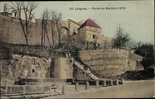 Ak Langres Haute Marne, Porte du Marché