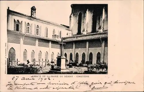 Ak Bellegarde Sainte Marie Haute Garonne, Abbaye de Sainte Marie du Desert, Cimetiere