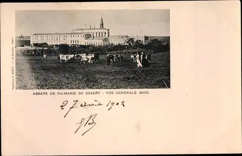 Ak Bellegarde Sainte Marie Haute Garonne, Abbaye de Sainte Marie du Desert, Vue generale