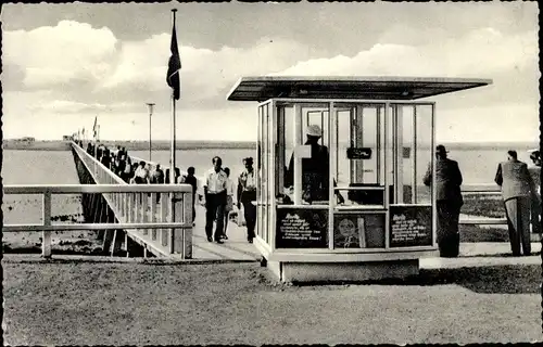 Ak Sankt Peter Ording, An der Seebrücke