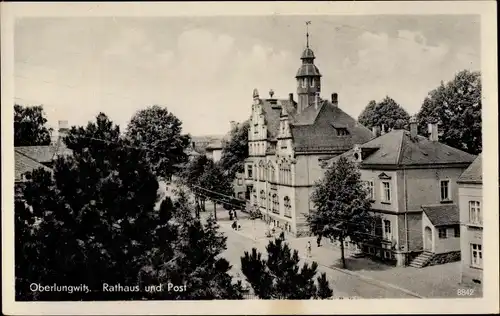 Ak Oberlungwitz in Sachsen, Rathaus, Post