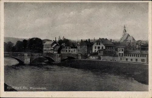 Ak Rochlitz an der Mulde, Muldenbrücke