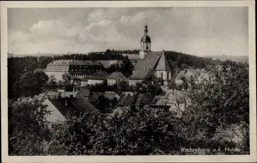 Ak Wechselburg in Sachsen, Teilansicht, Kirche