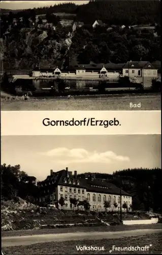 Ak Gornsdorf im Erzgebirge, Bad, Volkshaus Freundschaft