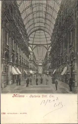 Ak Milano Mailand Lombardia, Galleria Vitt. Em.