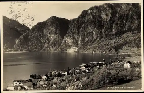 Ak Unterach am Attersee Oberösterreich, Panorama vom Ort