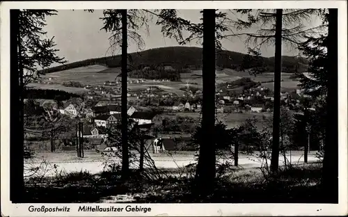 Ak Großpostwitz in Sachsen, Panorama, Mittellausitzer Gebirge