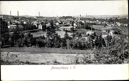 Ak Netzschkau im Vogtland, Blick auf den Ort