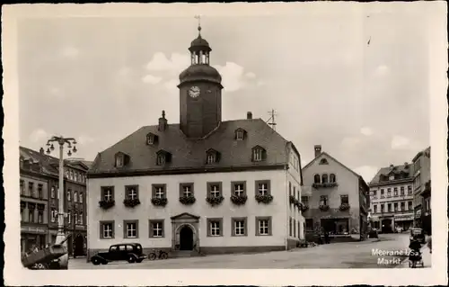 Ak Meerane in Sachsen, Marktplatz, Rathaus