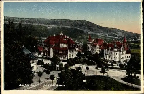 Ak Świeradów Zdrój Bad Flinsberg Schlesien, Blick vom Kurhaus