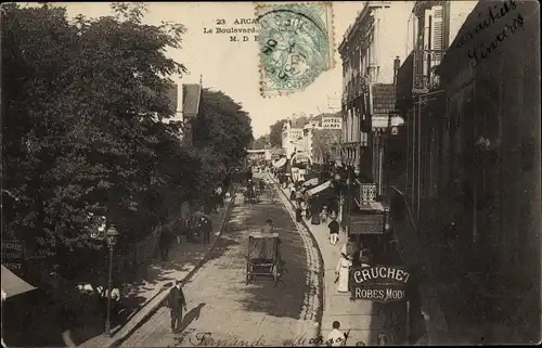 Ak Arcachon Gironde, La Boulevard de la Plage