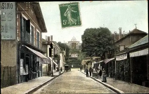 Ak Arcachon Gironde, Rue du Casino